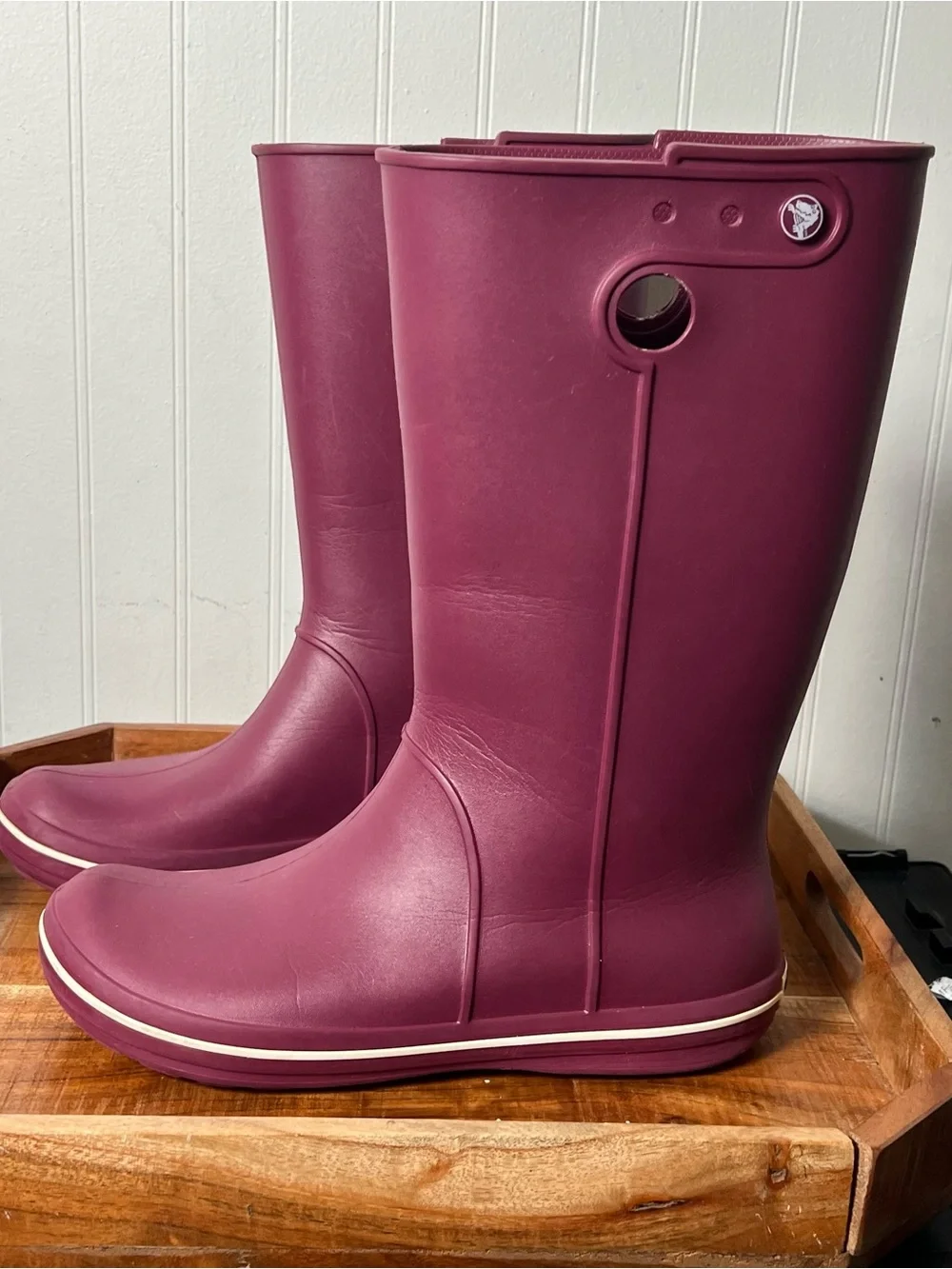 CROCS Tall Purple Rain Boots Womens 11